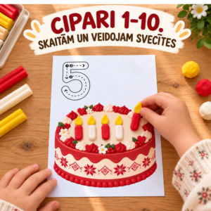 CIPARI 1-10. SKAITĀM UN VEIDOJAM SVECĪTES.