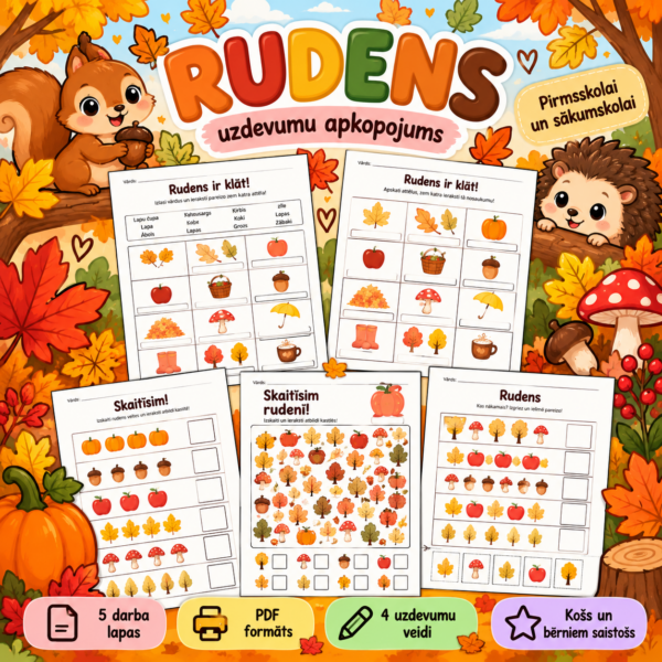 Rudens – 5 darbu lapu komplekts Rudens – 5 darbu lapu komplekts