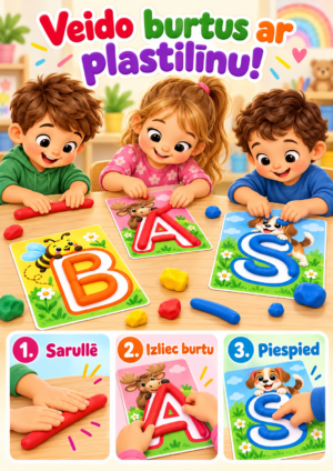 Plastilīna burtiņi. Kartītes. Plastilīna burtiņi. Kartītes.