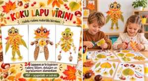 KOKU LAPU VĪRIŅI – radošs rudens materiāls bērniem