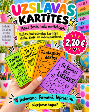 Uzslavas kartītes.