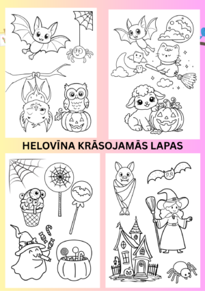 Helovīna noskaņas krāsojamās lapas