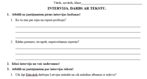 Darbs ar tekstu. Intervija.