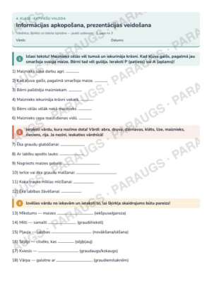 Informācijas apkopošana, prezentācijas veidošana (4. kl.) Informācijas apkopošana, prezentācijas veidošana (4. kl.)