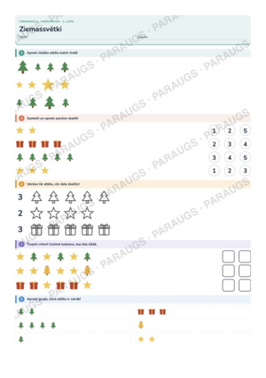 Ziemassvētki — 6 darba lapas pirmsskolai