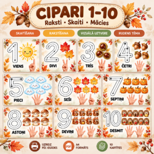 Cipari 1–10 – rudens tematikas Cipari 1–10 – rudens tematikas