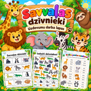 Savvaļas dzīvnieki darba lapas