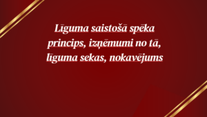 Līguma saistošā spēka princips, izņēmumi no tā, līguma sekas