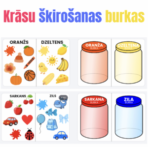 Krāsu šķirošanas burkas (latviski)