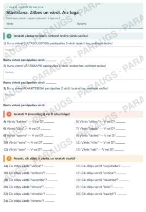 Stāstīšana. Zilbes un vārdi. Aiz loga — 1. klase