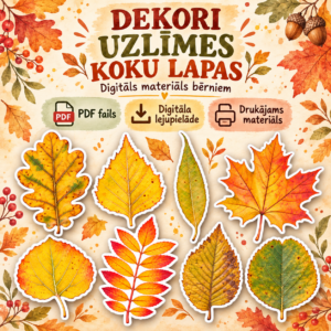 Koku lapas – izdrukājami dekori un uzlīmes | rudens