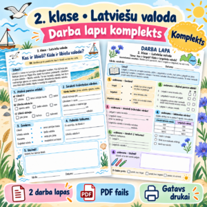 Latviešu tautas un valodas | Darba lapu komplekts 2. klasei