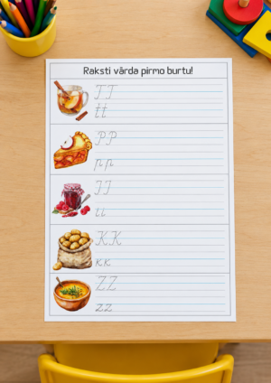 Pirmais vārda burts rakstītiem burtiem – Rudens tematika
