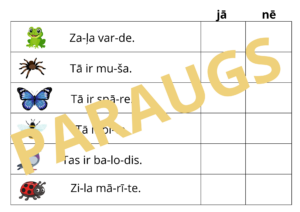 Lasi un atzīmē “jā vai nē”