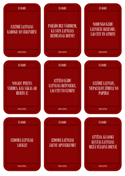 Spēle “Mana Latvija” Spēle “Mana Latvija”
