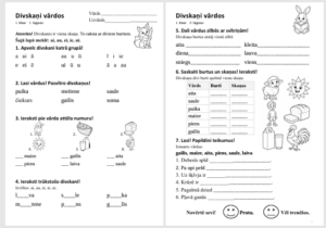 Divskaņi vārdos – 7 uzdevumi 1. klasei