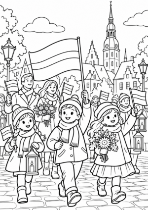 Krāsojamās lapas.Latvijas neatkarības proklamēšanas diena