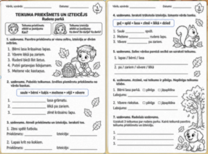 Teikuma priekšmets un izteicējs – darba lapu komplekts