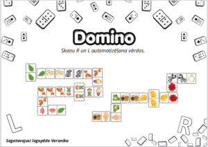 Domino. Skaņu R un L automatizēšana vārdos.