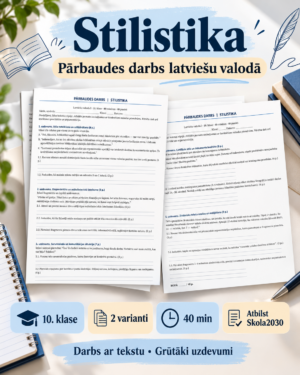 10.kl. Latviešu valoda I. Stilistika. Summatīvais darbs.